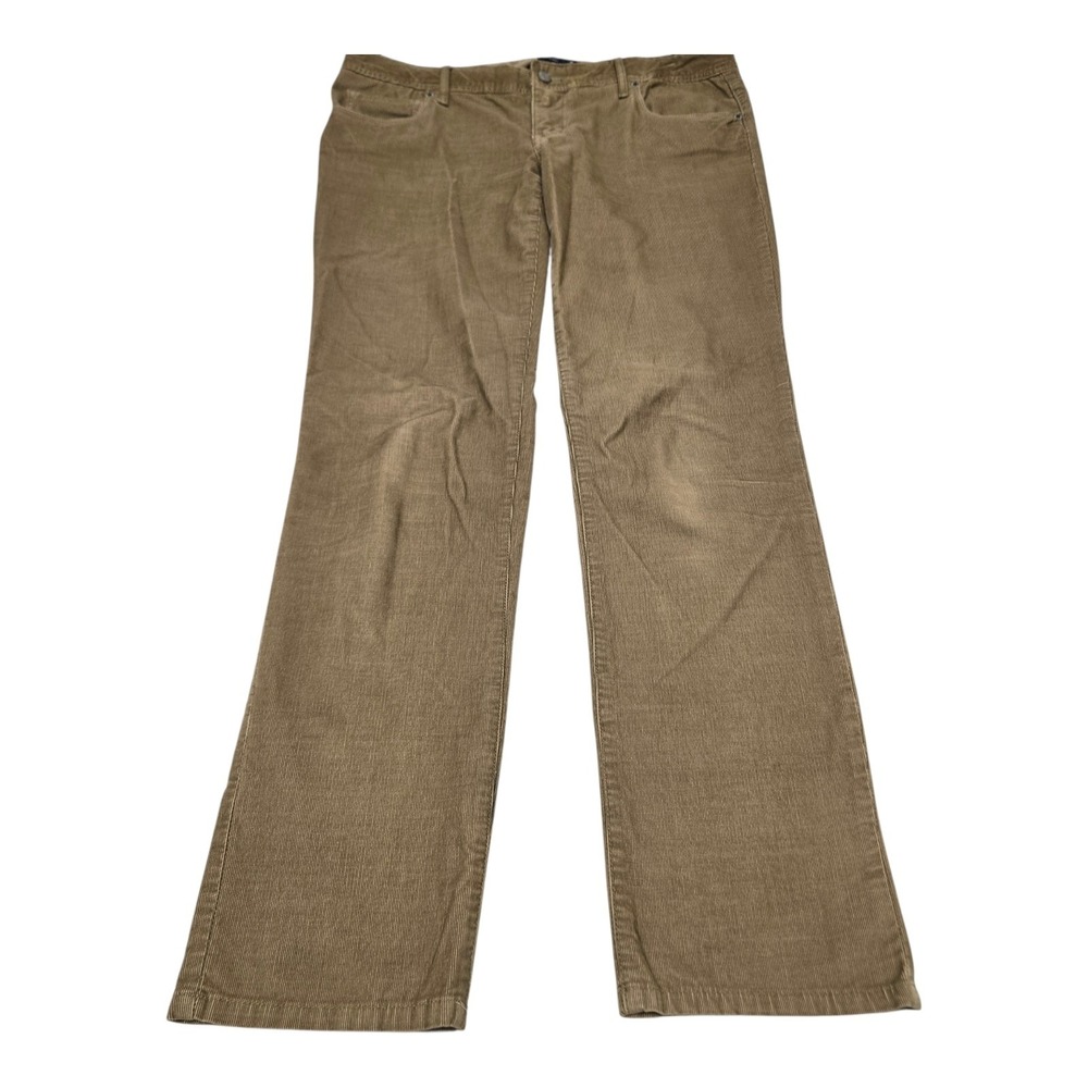 American Eagle Outfitters Women Tan Corduroy Straight Leg Stretch Pants 12 Khaki